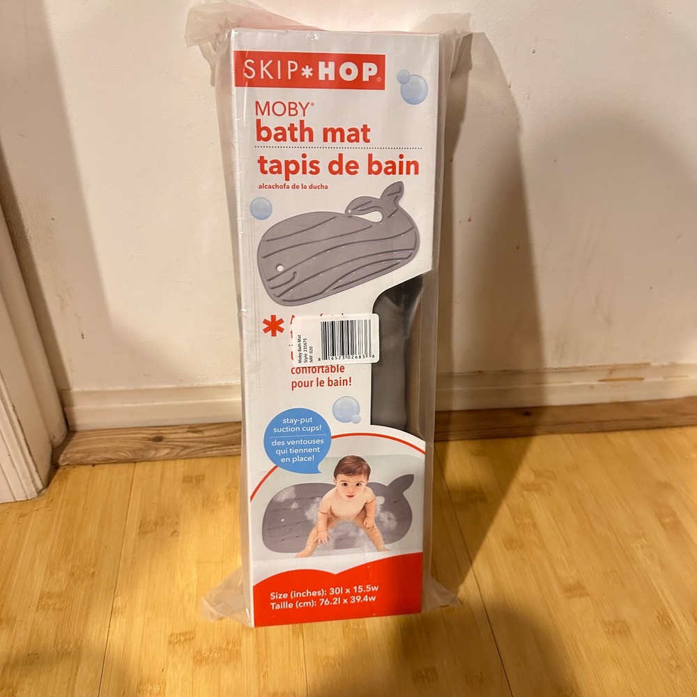 NEW Skip Hop Moby Bath Mat Grey Whale Non-Slip Baby Toddler Tub Mat 235675